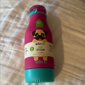 12 oz ello Kids Vacuum Insulated Water Bottle - Pink & Teal
